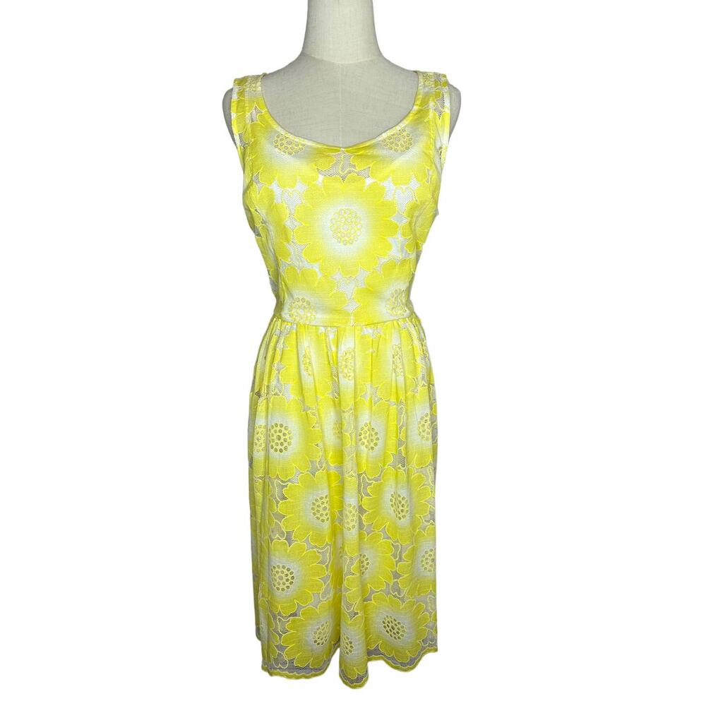 Tracy Reese Yellow Lace Midi Dress - Picture 2 of 10